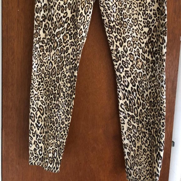 7 For All Mankind Sz 29 Waist, Dk Brown/Black & Tan Cheetah print,  skinny jeans - Picture 2 of 13